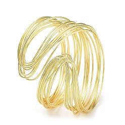 Real 18K Gold Plated Rack Plating Brass Cuff Bangles for Women, Lead Free & Cadmium Free, Real 18K Gold Plated, 1-3/8~2 inch(3.4~5cm), Inner Diameter: 2 inch(5cm)