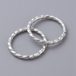 Silver Iron Textured Jump Rings, Open Jump Rings, for Jewelry Making, Silver, 19.5x1mm, 18 Gauge, Inner Diameter: 16mm, 1000pcs/bag