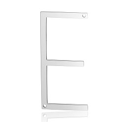 Letter E 201 connecteurs de liens en acier inoxydable, lettre, couleur inox, letter.e, 37x18x1mm, Trou: 1mm