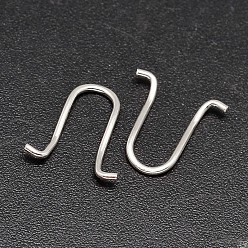 Silver Letter U 925 Sterling Silver Findings, Silver, 13x12x1mm, about 48pcs/20g