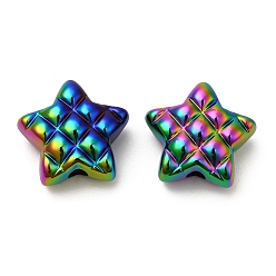 Colorful Opaque Acrylic Beads, AB Color Plated, Star, Colorful, 19.5x19.5x9mm, Hole: 3.5mm