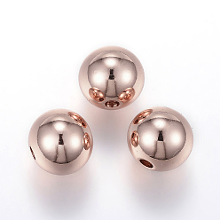 Oro Rosa Revestimiento iónico (ip) 304 ganchos para pendientes de acero inoxidable, con lazo horizontal, oro rosa, 20x21x3 mm, 9 calibre, agujero: 2 mm
