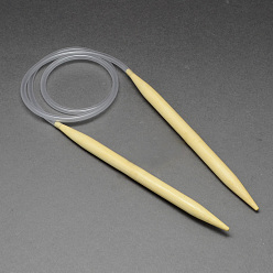 Jaune Clair Fil de caoutchouc bambou aiguilles à tricoter circulaire, plus la taille disponible, jaune clair, 780~800x12.0mm
