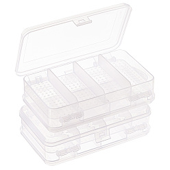 Прозрачный Двухслойный пластиковый контейнер для хранения, переносной органайзер с разделителями 10, для хранения браслета серьги, прозрачные, 14.45x9.5x4.15 см