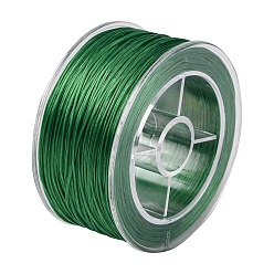 Vert Chaîne de cristal élastique ronde, fil de perles élastique, pour la fabrication de bracelets élastiques, verte, 0.8mm, environ 98.43 yards (90m)/boîte