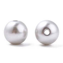 Gainsboro Spray Painted ABS Plastic Imitation Pearl Beads, Round, Gainsboro, 10x9.5mm, Hole: 2mm, about 1040 pcs/500g