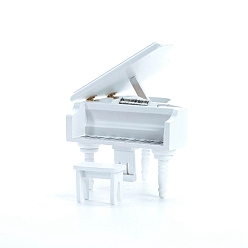 Blanc 1 : modèle de simulation de meubles de maison de poupée miniature, ornement de pupitre de piano triangulaire, blanc, 12mm