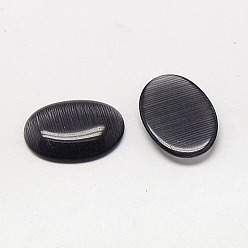 Negro Cabujones de ojo de gato, oval, negro, 18x13x2.5~3.5 mm