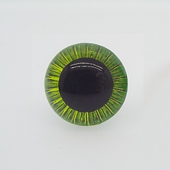 Amarillo de Verde Ojos de muñeca de plástico artesanal, Ojos de peluche, ojos de seguridad, semicírculo, verde amarillo, 15 mm