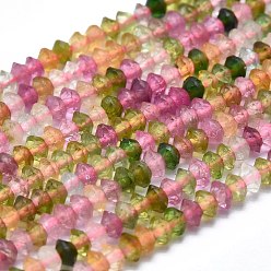 Tourmaline Natural Tourmaline Beads Strands, Grade A, Faceted, Bicone, 3x1.5mm, Hole: 0.6mm, about 260pcs/strand, 15.35 inch(39cm)