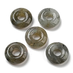 Labradorite Natural Labradorite Pendants, Donut/Pi Disc Charms, 17~18x4~6mm, Hole: 5~6mm