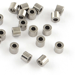 Stainless Steel Color 304 Stainless Steel Column Spacer Beads, Stainless Steel Color, 3x2mm, Hole: 1.5mm