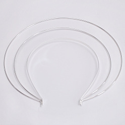 Plata Accesorios de pelo y fornituras de la banda para el cabello de hierro, plata, 4.5~21x2 mm