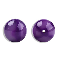 Фиолетовый Непрозрачные шарики cmолы, круглые, фиолетовые, 19 мм, отверстие : 2~2.4 мм