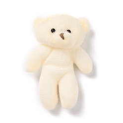 Dentelle Vieille Pp coton mini animal jouets en peluche ours pendentif décoration, pour sac pendentif poupée cadeau, vieille dentelle, 102.5x70.5x44mm