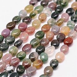 Indian Agate Natural Indian Agate Beads Strands, Oval, 8x6x3.5mm, Hole: 1.2mm, 48pcs/strand, 15.7 inch