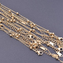 Doré  304 collier chaîne satellite en acier inoxydable, pour la fabrication de colliers de perles, or, 15.75 pouce (40 cm)