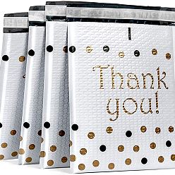 Белый Спасибо прямоугольные пузырчатые почтовые ящики из крафт-бумаги, самозапечатывающиеся пузырчатые конверты, почтовые конверты для упаковки, белые, 29x24 см