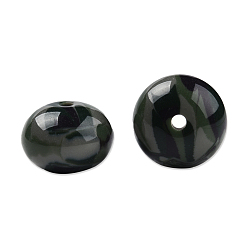 Dark Slate Gray Resin Beads, Imitation Gemstone, Flat Round, Dark Slate Gray, 16x11mm, Hole: 2.1~2.3mm