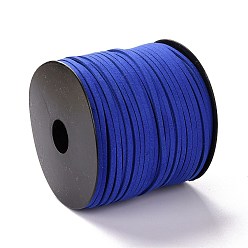 Azul Cordón de gamuza sintética ecológico, encaje de imitación de gamuza, azul, 3.0x1.4 mm, sobre 90 m / rollo