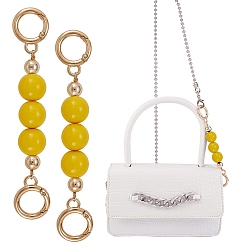 Oro Cadena de extensión de bolsa, con cuentas de plástico abs y anillos de resorte de aleación de oro claro, para accesorios de reemplazo de bolsas, oro, 13.8 cm