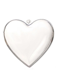 Прозрачный Подвески из прозрачного пластика с сердцем, для рождественского украшения, прозрачные, 100x98x56 мм
