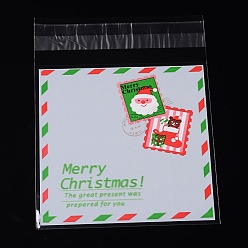 Gainsboro Rectangle OPP Cellophane Bags for Christmas, Gainsboro, 13.1x9.9cm, Unilateral Thickness: 0.035mm, Inner Measure: 9.9x9.9cm, about 95~100pcs/bag