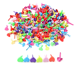 Mixed Color Paint Spraying Iron Fasteners Brads, for Scrapbooking, Photo Album, Embellishment Wedding Supplies, Children Puppy Dolls Decoration, Paper Cards DIY, Heart, Mixed Color, 1x0.6cm, 100pcs/bag