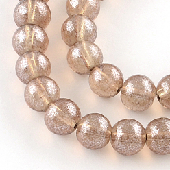 Sienna Transparent Spray Painted Glass Bead Strands, Round, Sienna, 8mm, Hole: 1.3~1.6mm, about 104pcs/strand, 32.7 inch