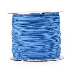 Dodger Azul Hilo de nylon, cable de la joyería de encargo de nylon para la elaboración de joyas tejidas, azul dodger, 0.6 mm, aproximadamente 142.16 yardas (130 m) / rollo
