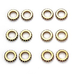 Couleur Mélangete Micro cuivres ouvrent zircone cubique perles européennes, plaqué longue durée, Perles avec un grand trou   , anneau, couleur mixte, 10x1.8mm, Trou: 6mm