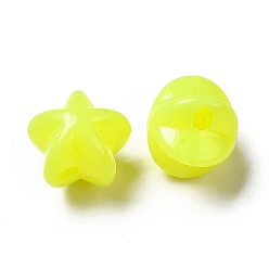 Yellow Opaque Acrylic Beads, Star, Yellow, 11.5x11x10mm, Hole: 2mm, about 1000pcs/500g