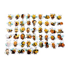 Bees Pegatina de papel de dibujos animados, para diy scrapbooking, , abejas, 50~60x41~64x0.1 mm, 50 unidades / bolsa