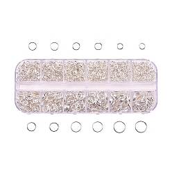 Silver 1 Box Iron Jump Rings, Open Jump Rings, Silver Color Plated, 18~21 Gauge, 4~10x0.7~1mm, Inner Diameter: about 2.6mm/3.6mm/4.6mm/5.6mm/6.6mm/8.6mm, about 58g/box