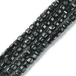 Turmalina Perlas naturales turmalina negro hebras, facetados, cubo, 2~2.5x2~2.5x2~2.5 mm, agujero: 0.6 mm, sobre 171~175 unidades / cadena, 15.04~15.35 pulgada (38.2~39 cm)