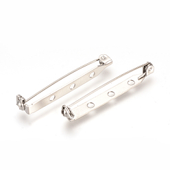 Stainless Steel Color 304 Stainless Steel Pin Brooch Back Bar Findings, Stainless Steel Color, 38x5x6mm, Hole: 2mm