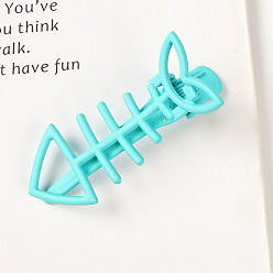 Turquoise Cellulose Acetate Alligator Hair Clips, Hair Accessories for Girls Women, Fish Bone, Turquoise, 51mm