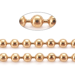 Oro Recubrimiento al vacío 304 cadenas de bolas de acero inoxidable, con carrete, dorado, 2 mm, aproximadamente 32.8 pies (10 m) / rollo