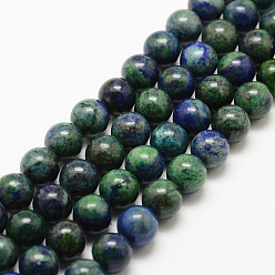 Chrysocolle et Lapis Lazuli Brins de perles de chrysocolla et lapis lazuli naturelles, ronde, teint, 8mm, Trou: 1mm, Environ 48 pcs/chapelet, 15.7 pouce
