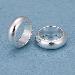 Серебро 304 из нержавеющей стали разделительные бусины, кольцо, серебряные, 7x2.5 мм, отверстие : 5 мм