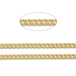 Золотой Латунные витой цепочки, бордюрные цепи, несварные, с катушкой, овальные, без свинца и без кадмия, золотые, 1.8x1x0.36 мм, около 92 м / рулон