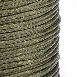 Темно-оливково-зеленый Плетеные корейские вощеные полиэфирные шнуры, темно-оливковый зеленый, 0.5 мм, около 160 ярдов / рулон