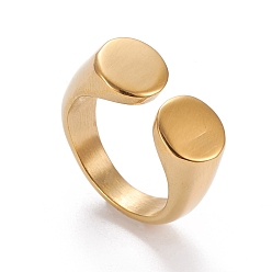 Golden Ion Plating(IP) 304 Stainless Steel Cuff Rings, Open Rings, Golden, US Size 6~9(16.5~18.9mm)