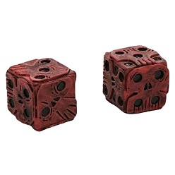 Dark Red Resin 6 Sided Dices, Cube, for Table Top Games, Role Playing Games, Math Teaching, Dark Red, 20x20x20mm