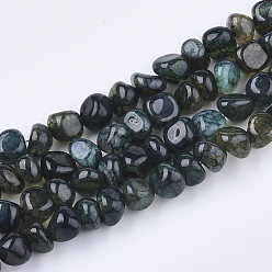 Dark Slate Gray Natural Dragon Veins Agate Beads Strands, Tumbled Stone, Dyed, Chip, Dark Slate Gray, 7~9x6~9x6~10mm, Hole: 1.5mm, about 50pcs/strand, 14.5 inch