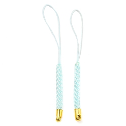 Cyan Clair Sangles mobiles en corde polyester, avec accessoires en fer plaqués or , cyan clair, 7.6~8.1 cm
