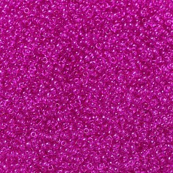 (RR1310) Dyed Transparent Fuchsia MIYUKI Round Rocailles Beads, Japanese Seed Beads, (RR1310) Dyed Transparent Fuchsia, 11/0, 2x1.3mm, Hole: 0.8mm, about 5500pcs/50g