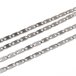 Stainless Steel Color 304 Stainless Steel Mariner Link Chains, Soldered, Decorative Chain, Stainless Steel Color, Links: 7x2.8x0.5mm