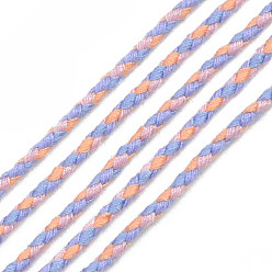 Lilac Polyester Braided Cords, Lilac, 2mm, about 100yard/bundle(91.44m/bundle)