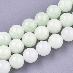 Honeydew Synthetic Luminous Stone Beads Strands, Round, Honeydew, 6mm, Hole: 1mm, about 65pcs/strand, 14.1 inch